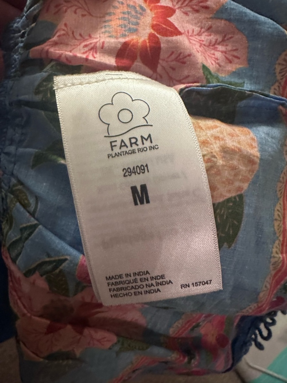 NWT FARM Rio Blue Tropical Tapestry Tiered Mini Skirt - Picture 10 of 11
